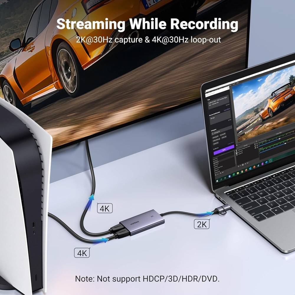 Versatile HDMI Capture Card - 4K Input, Universal Compatibility for Streamers