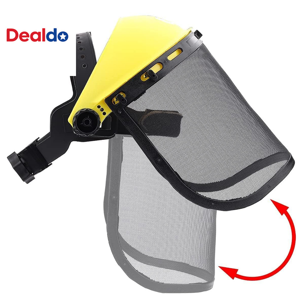 Safety Face Shield with Mesh Visor for Weed Eating Whacking Yard Work Chainsaw P