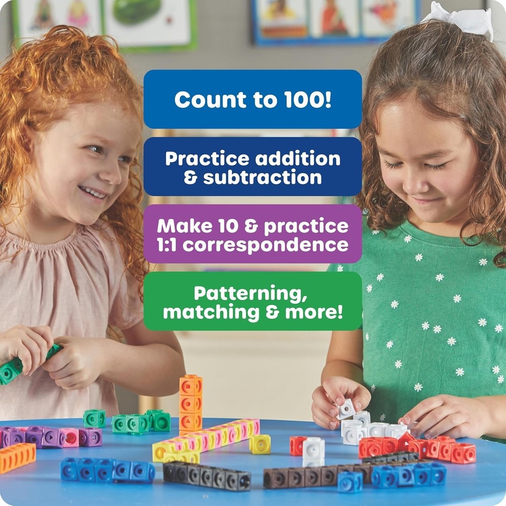 MathLink Cubes 100-Count Set for Creative Learning - Perfect for Homeschooling