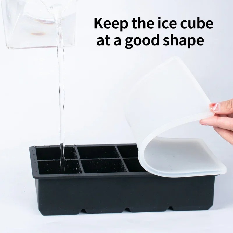 8 Grids Silicone Ice Cube Molds Ice Cream Ice Cube Making Machine Reusable