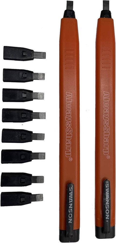 Swanson AlwaysSharp 2 Pack Mechanical Carpenter Pencil with Pocket Clip & Tips