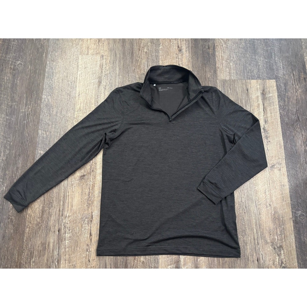 Under Armour Golf Mens Medium Gray Heather Quarter Zip Pullover Performance Top