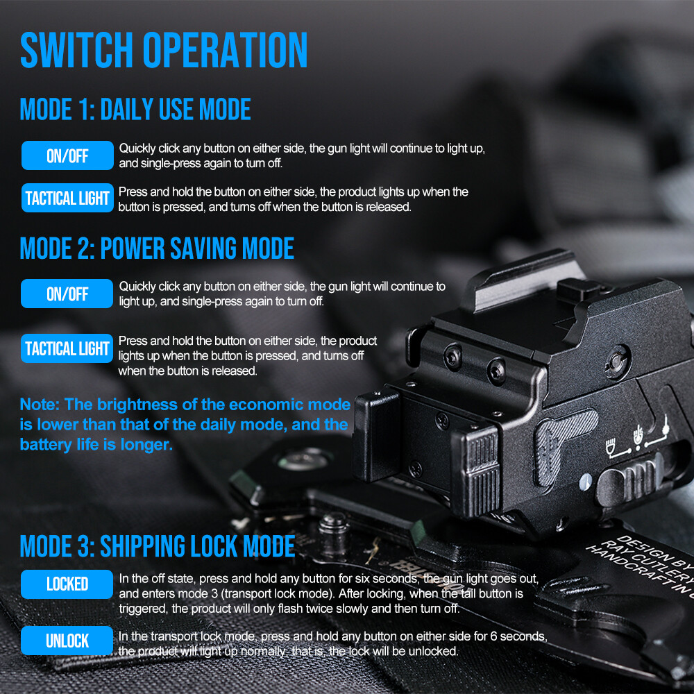 Trustfire Green Pointer 800Lumen Rechargeable led Pistol Light LED Flashlight