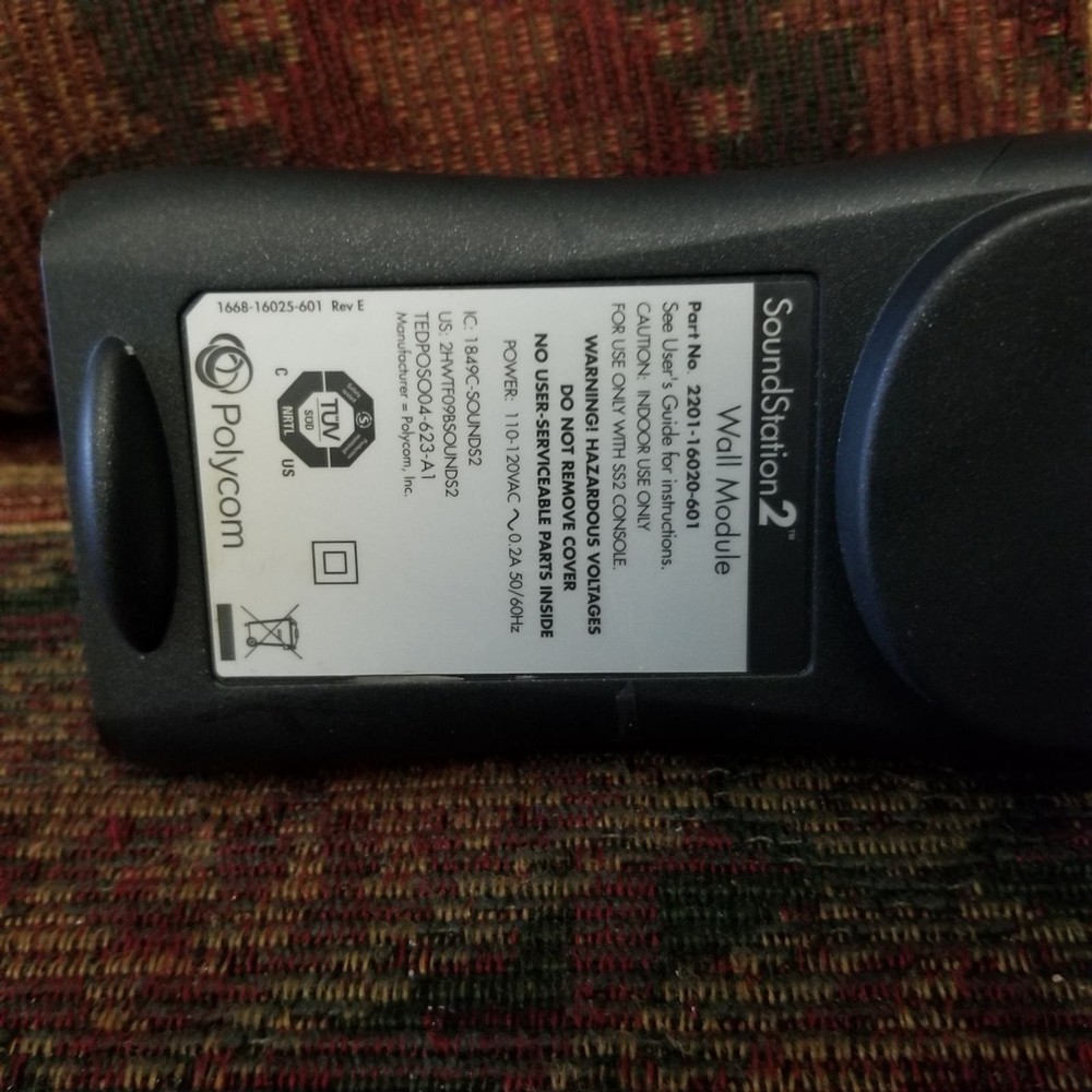 Polycom SoundStation2 Wall Module + 16' Dedicated Polycom Cable Tested Works EUC