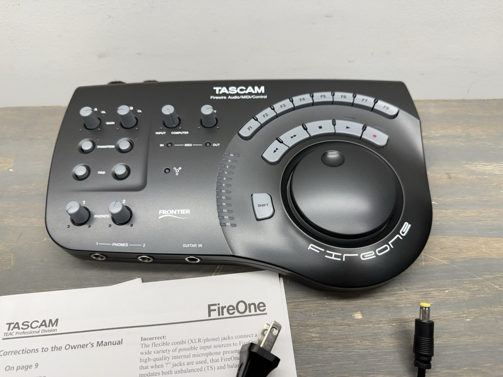 TASCAM FIREONE FIREWIRE AUDIO MIDI INTERFACE CONTROLLER With Accessories!