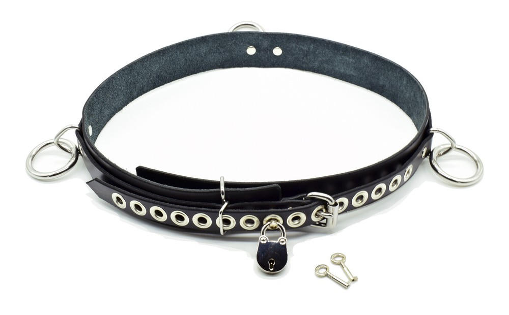 Leather Locking Bondage Belt by Axovus