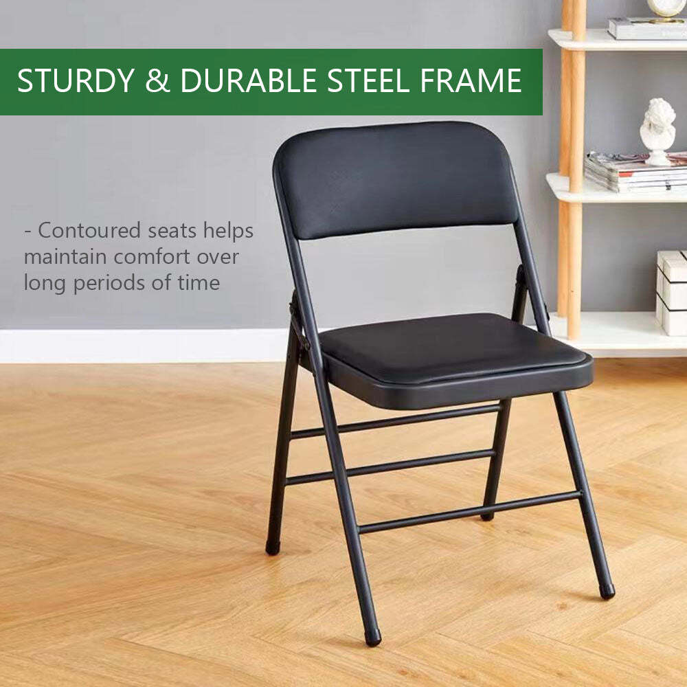 STEEL FRAME PADDED FOLDING CHAIR(2 Pack)