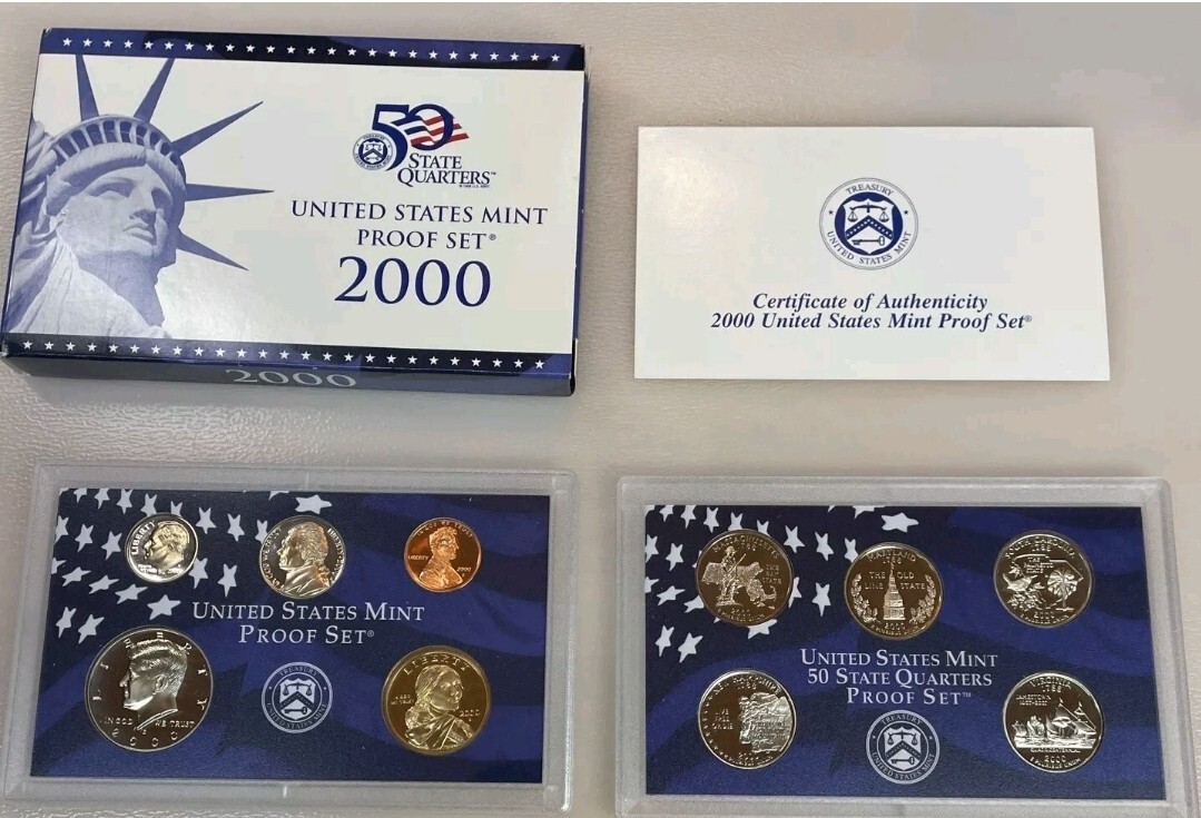 US Mint 10 Annual Proof Sets 1999-2008 OGP Box & COA 109 Coins Estate Sale Lot