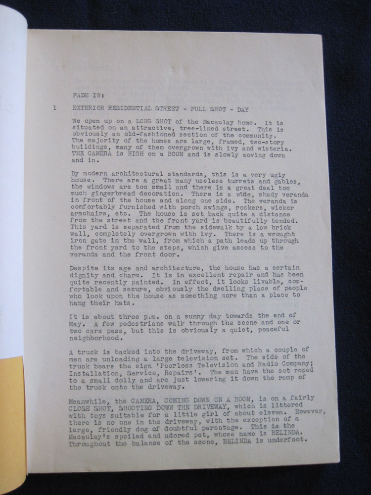 ORIGINAL SCRIPT - OUR VERY OWN - ANN BLYTH, FARLEY GRANGER 1949
