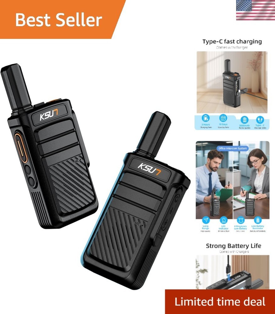 Wireless Intercom System Home Walkie Talkie Long Range Rechargeable Battery
