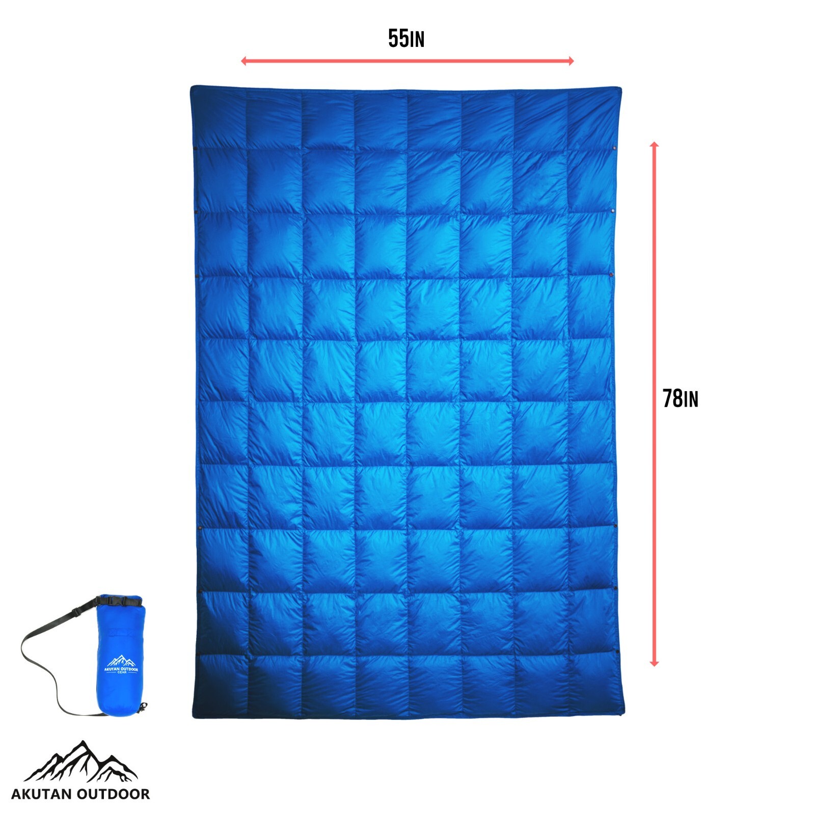 700 Fill Power Camping Blanket (300g Real Down) Windproof, Water Resistant,Large