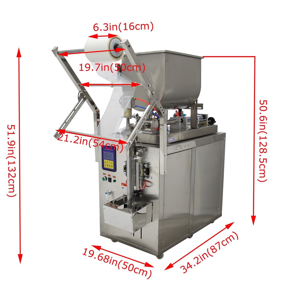 10-100ml Automatic Quantitative Paste Filler w/Horizontal Mixing Hopper 110V500W