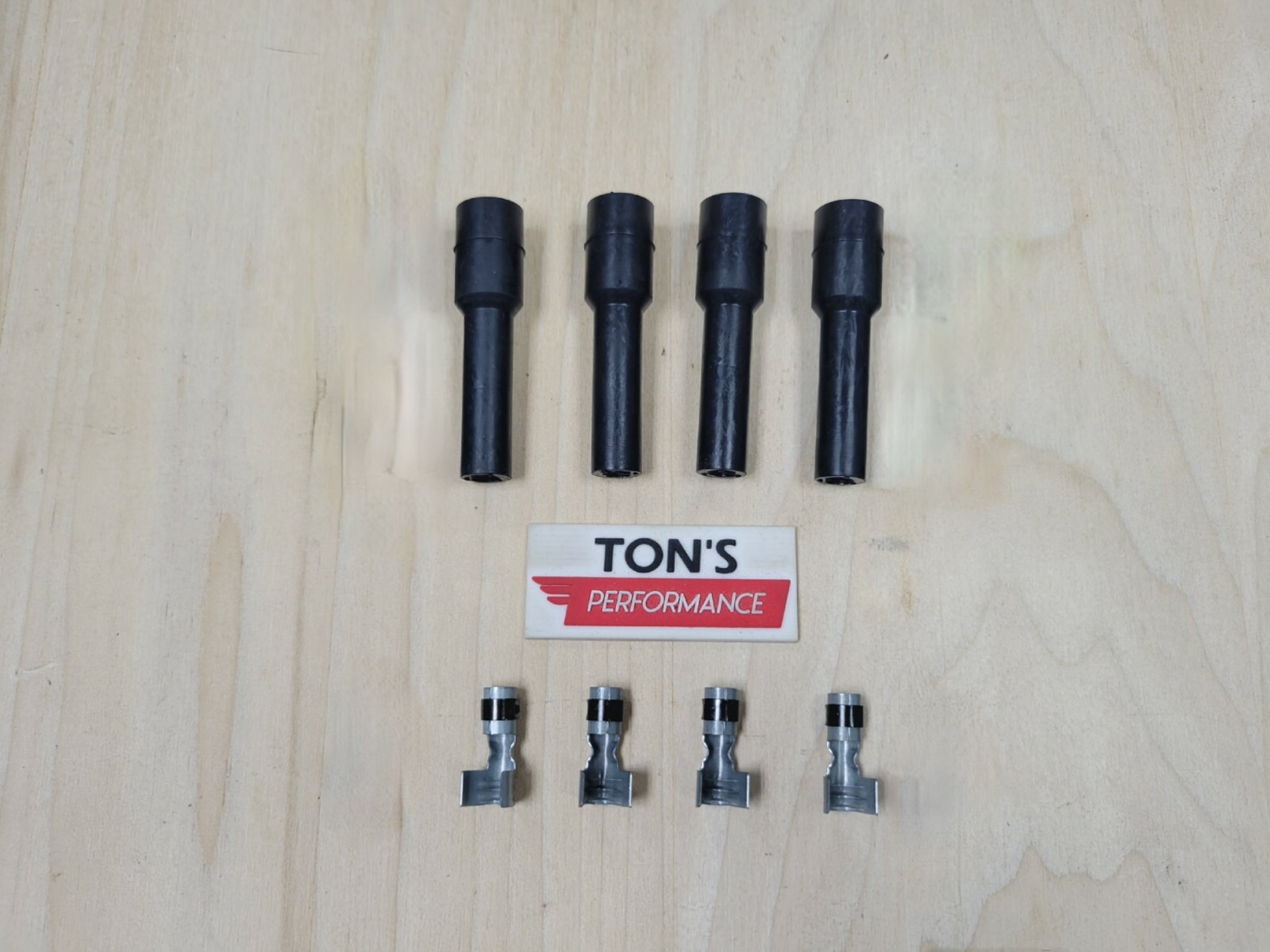 4 pack 180 degree Straight Spark Plug Wire Boots With Terminals Wire 7-8mm kit