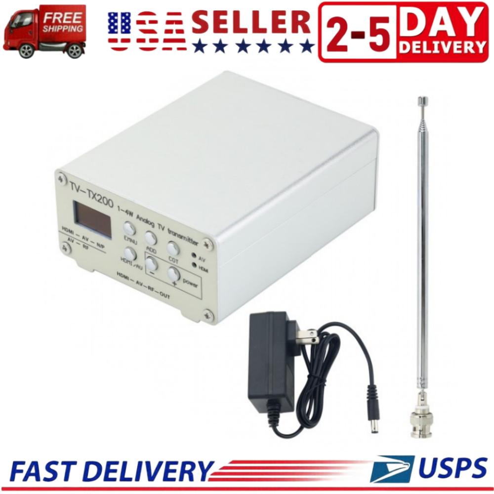 TV-TX200 VHF/UHF Analog TV Transmitter HD/AV Input Analog Signal Transmitter USA