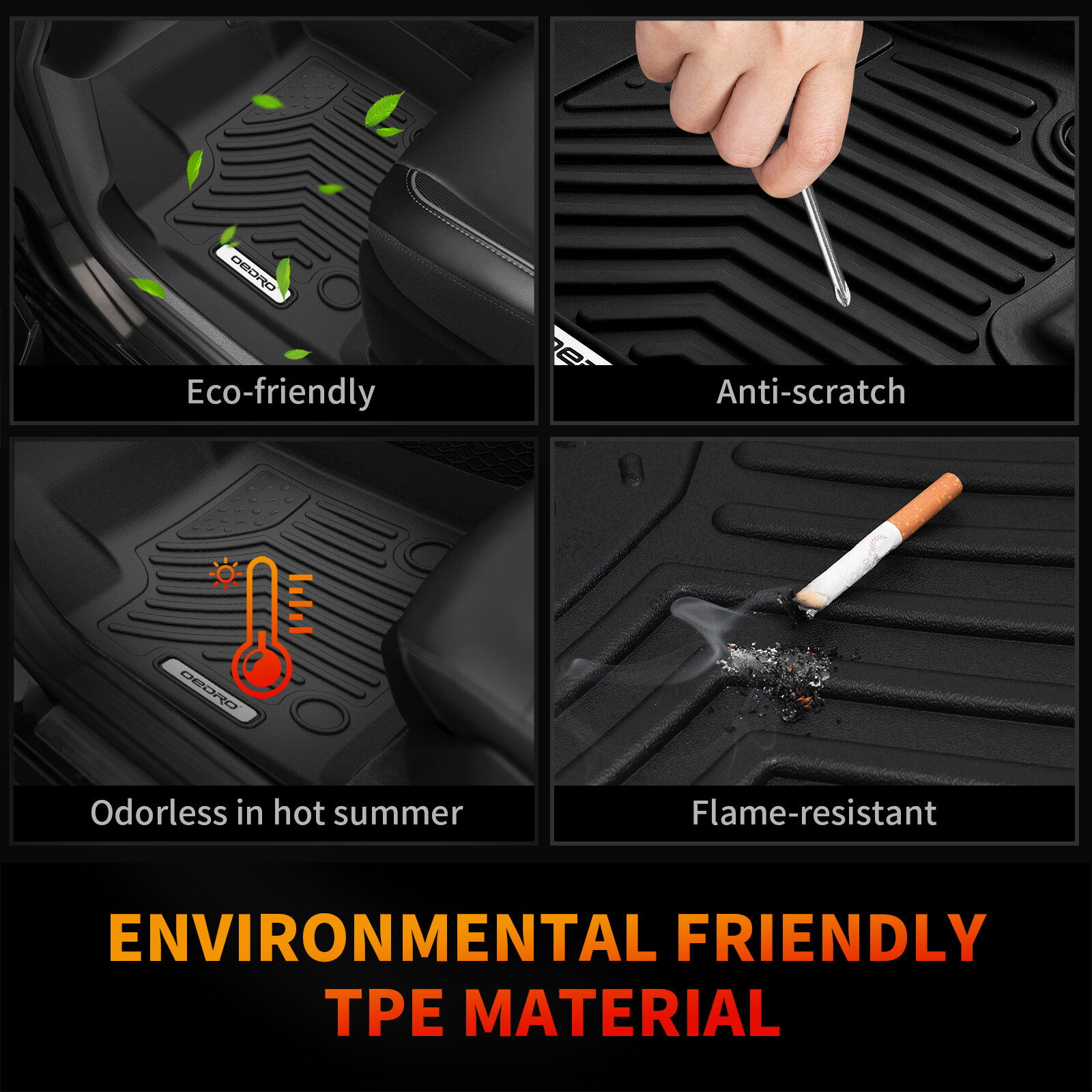 Floor Mats for 2017-2022 Ford F-250 / F-350 Super Duty Crew Cab TPE All-Weather