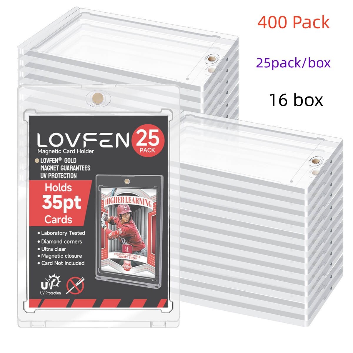 400 Pack Magnetic One Touch Card Holder For 35PT Sports Trading Cards (16*25box)
