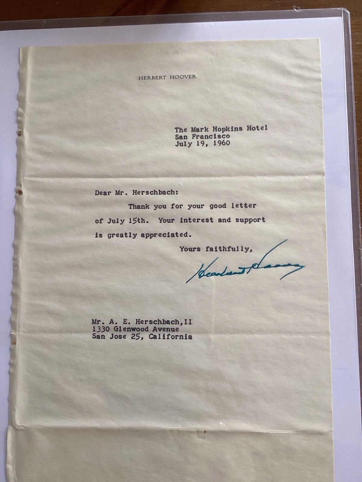 Vice President Richard Nixon Letter’s From South Bay Area California PAST!