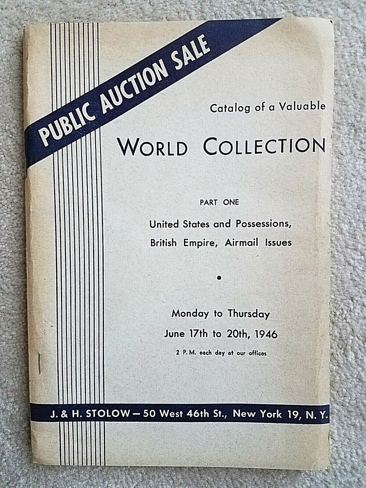 Public Stamp auction catalog J&H Stolow 1946