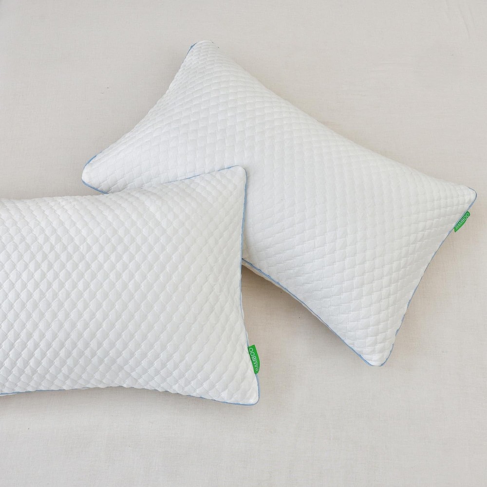 Shredded Memory Foam Pillows for Sleeping 2 Pack - Cooling Bed Pillows Standa...