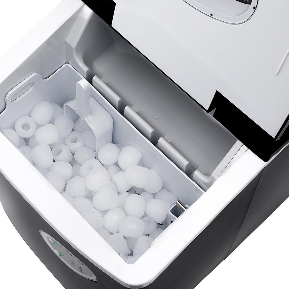 Counter Top Ice Maker Machine (Black), Compact Automatic Ice Maker, Cubes Ready