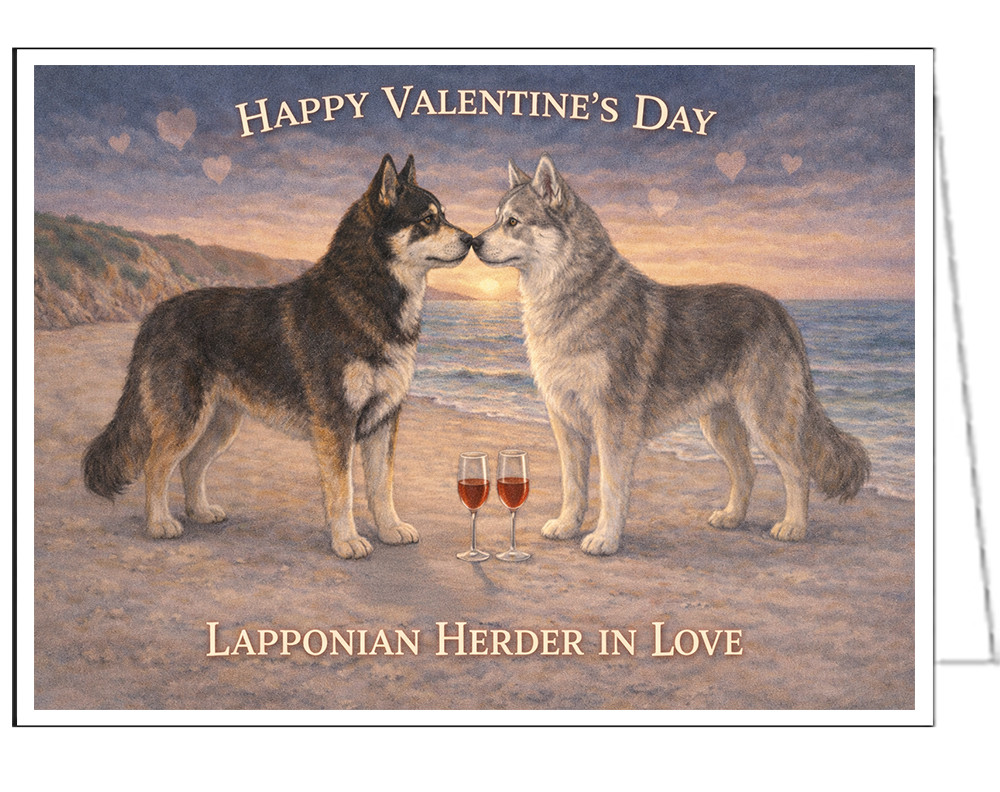 Lapponian Herder Single Valentine Card