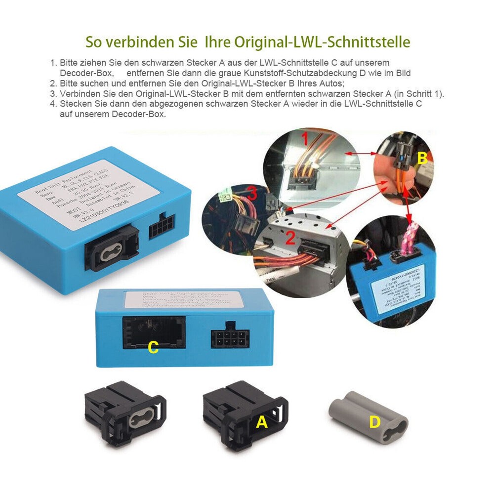 Optical Fiber Decoder Box for Mercedes-Benz S/SL/C/CL/CLK/E/ML BMW E46 E90 E39