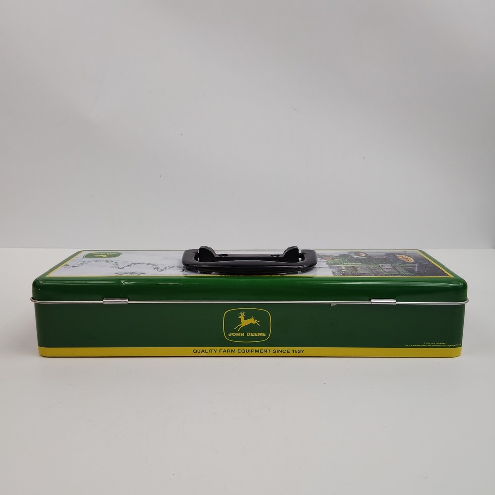 John Deere Metal Tin Box With Winter Scene
