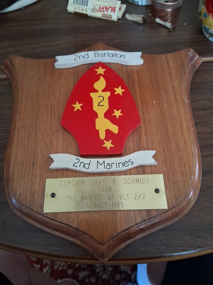 Second battalion second Marines wooden plaque