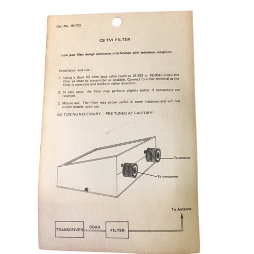 GC Electronics 18-720 CB Television Interference Filter