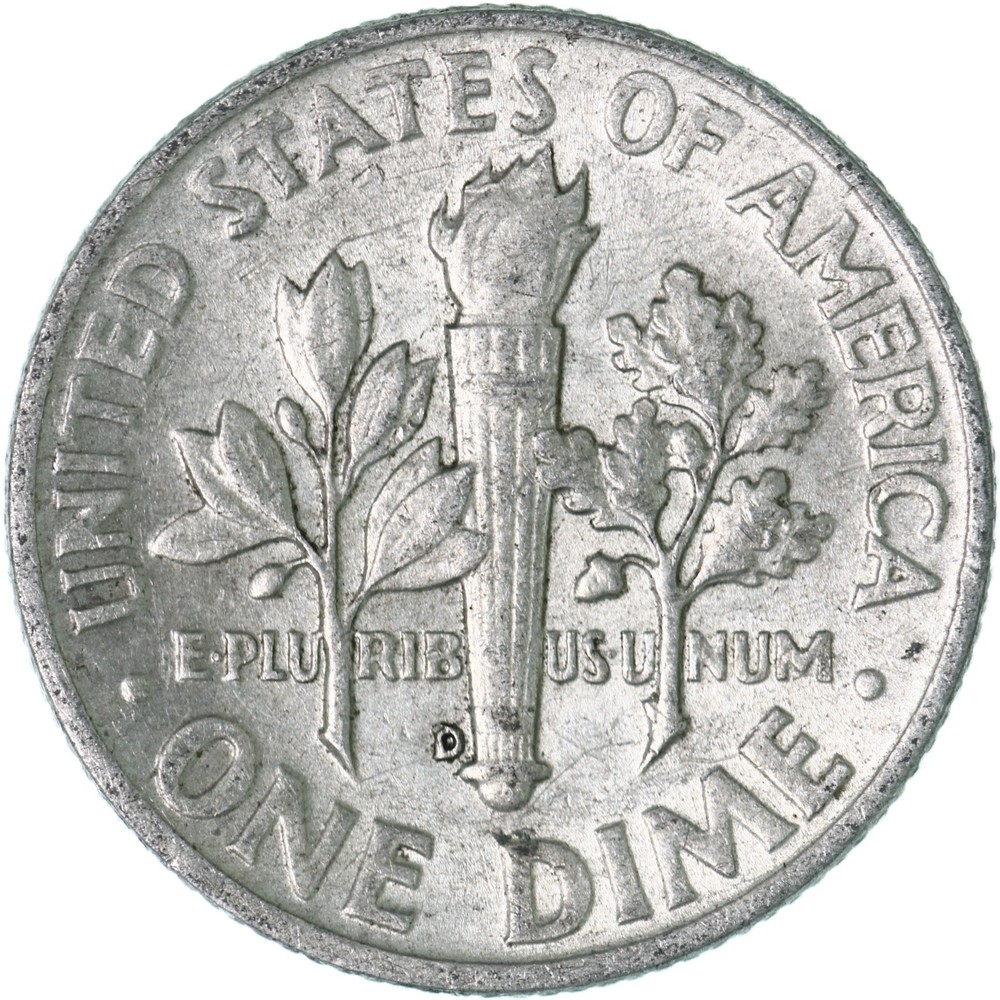 1952 D Roosevelt Dime 90% Silver About Uncirculated AU