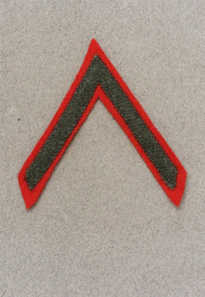 USMC Marine Chevron 547: WWII Private First Class (single) - wool on felt