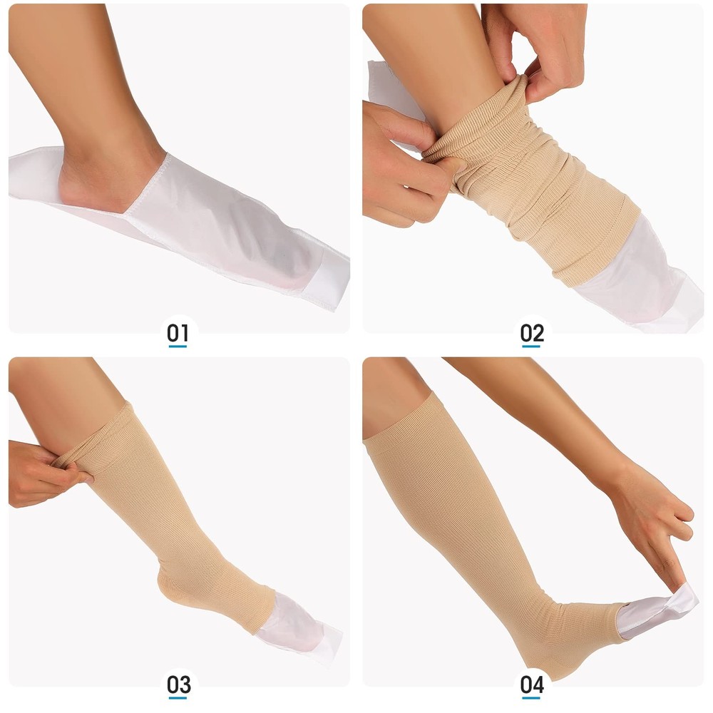 10 Pieces Easy Slide Open Toe Compression Sock Aid Slip Stocking Applicator...