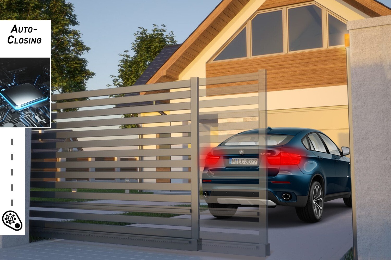 Blütezeit 5290lbs Sliding Gate Opener Driveway Motor Rack-Drive w/2 Remotes Kits