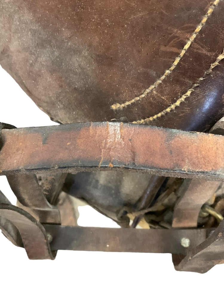WW1 Canadian CEF Cavalry Saddle 1914 Dated C Broad Arrowed Complete