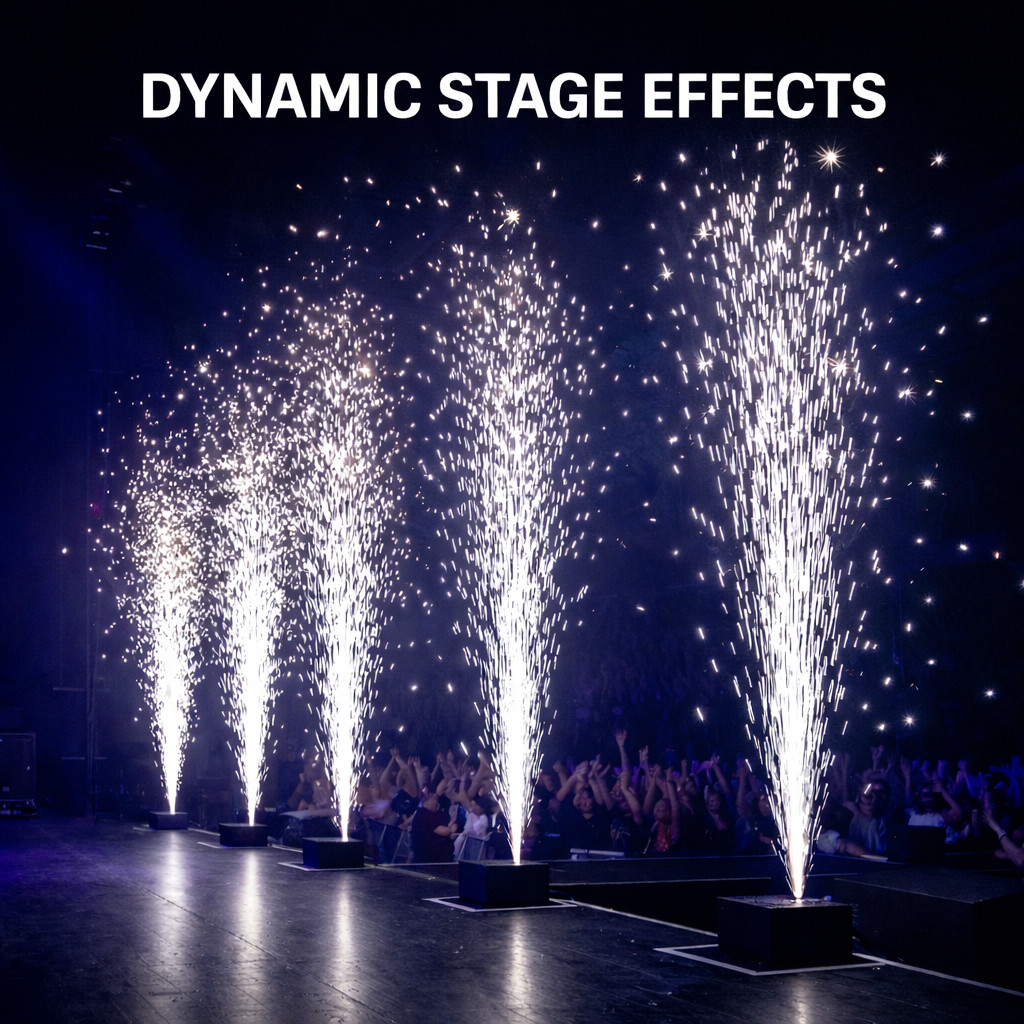 SRSFXWorx 800W Professional Cold Spark Machine – DMX512 + 16-Key Wireless Remote