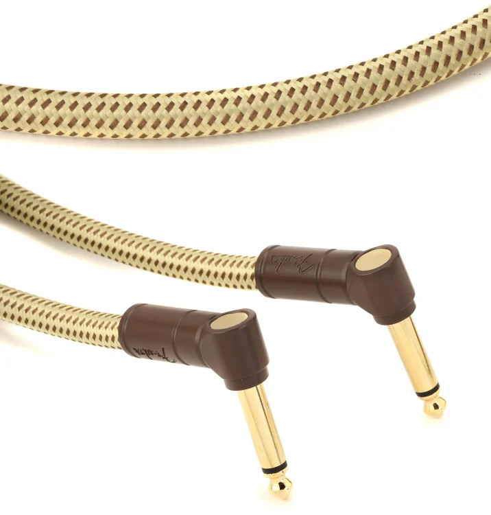 Fender Deluxe Series Tweed Patch Cable - Right Angle to Right Angle - 3 foot