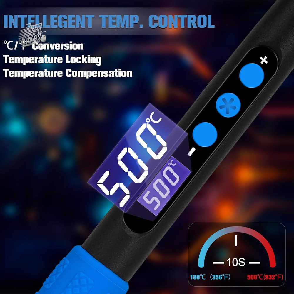 Welder set with LCD display, 100 W LED display, adjustable temperature, salt