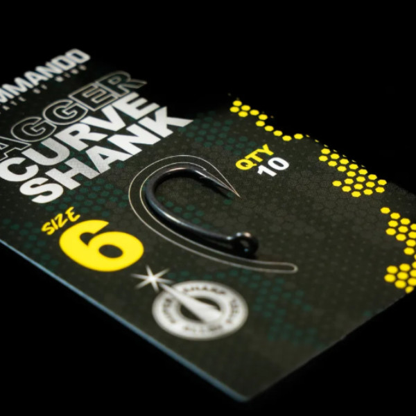 Commando Dagger Curve Shank Barbed Hooks – Super Sharp Carp Rig Hooks