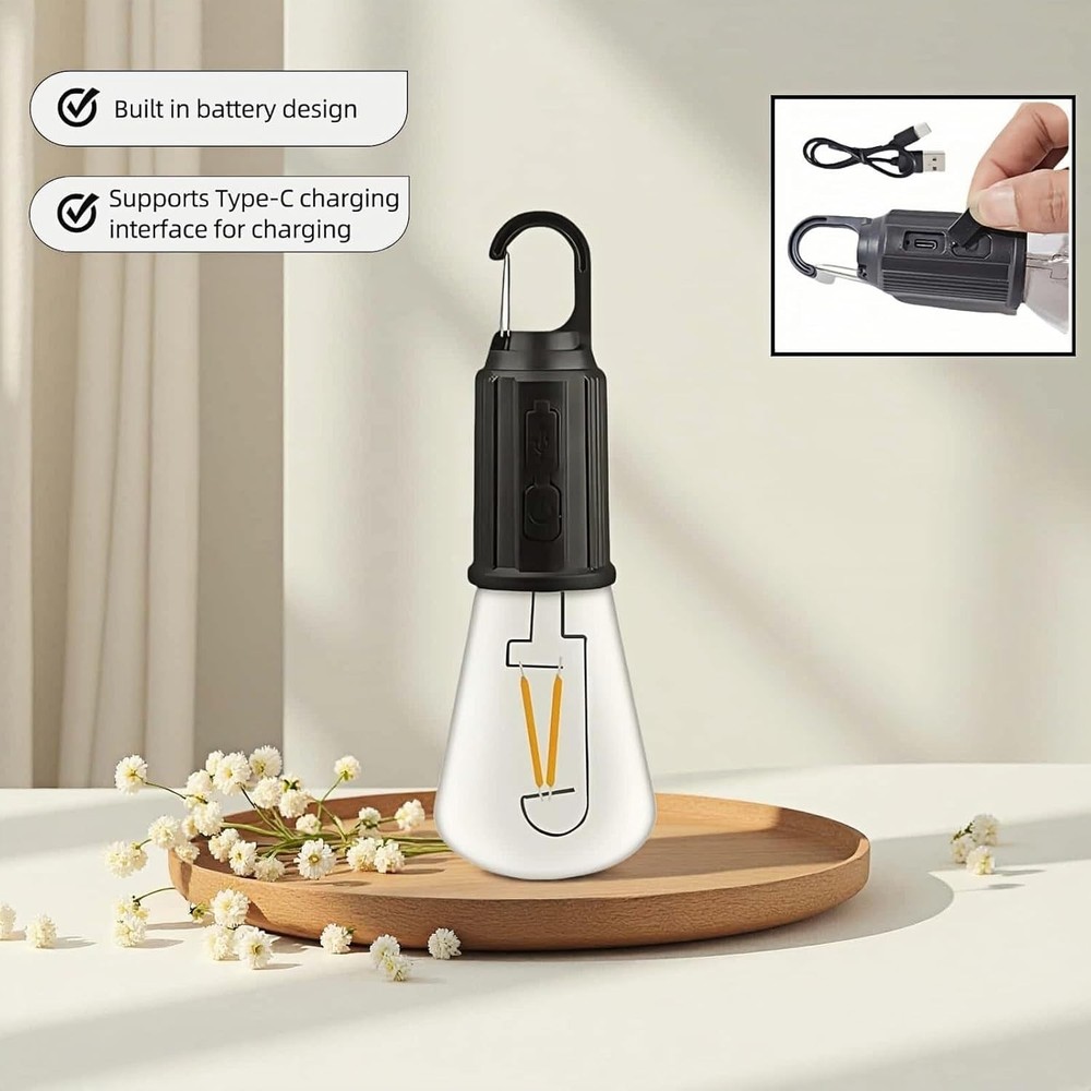 Versatile Hanging Camping Lantern - Lightweight, Rechargeable, and Durable