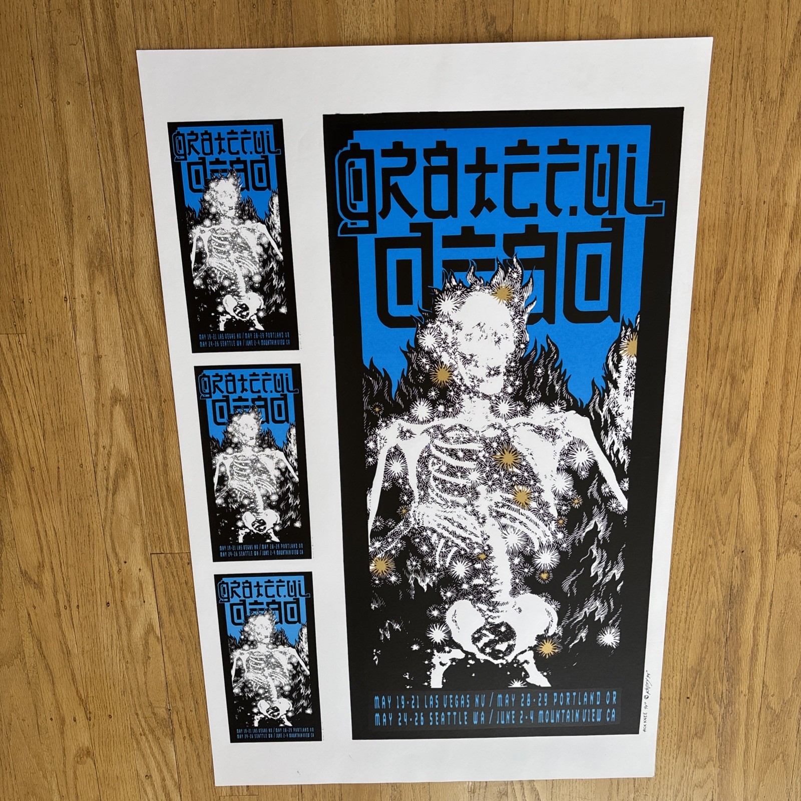 Grateful Dead 1995 Alton Kelley Uncut Variant 4 Venues
