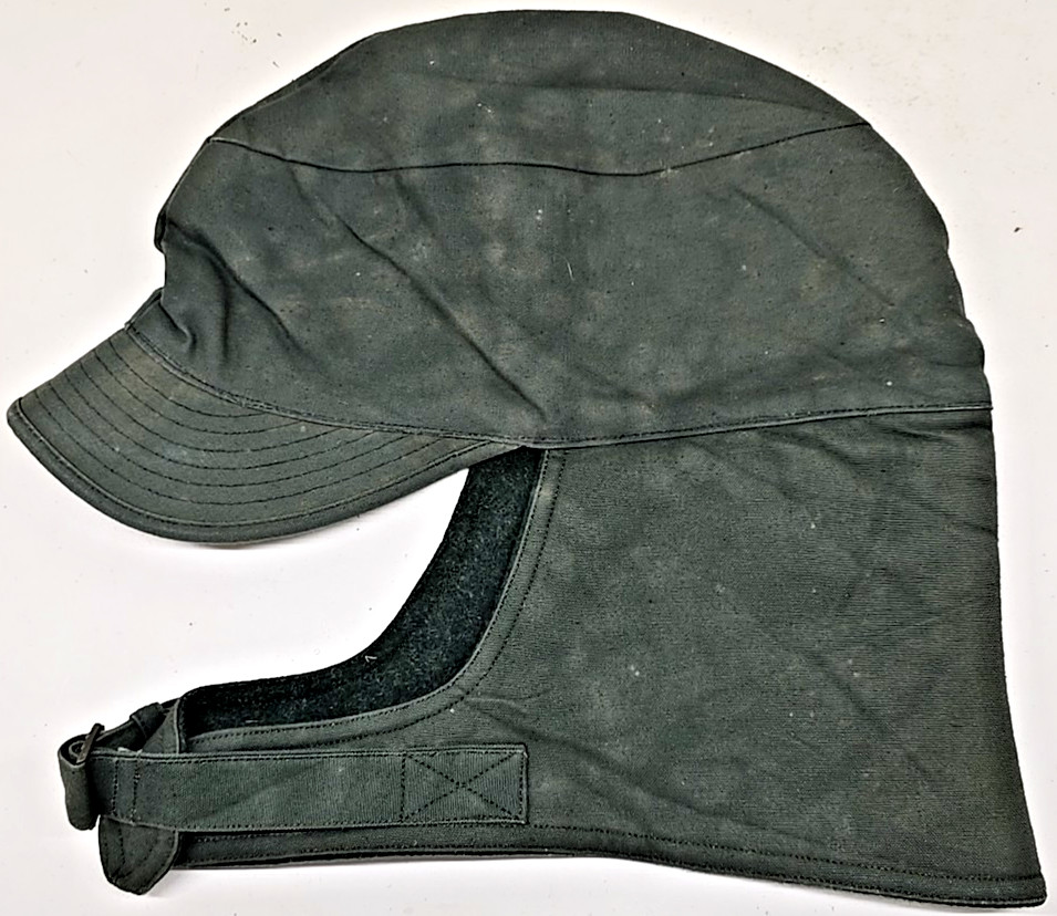 Vtg 1941 WWII Bomber Hat US ARMY Green WOOL LINED Cotton Shell EAR & Chin Flap