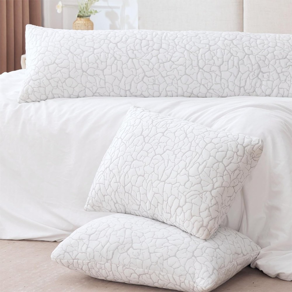 Cooling Pillows for Sleeping 2 Pack, Adjustable Shredded Memory Foam Pillows ...