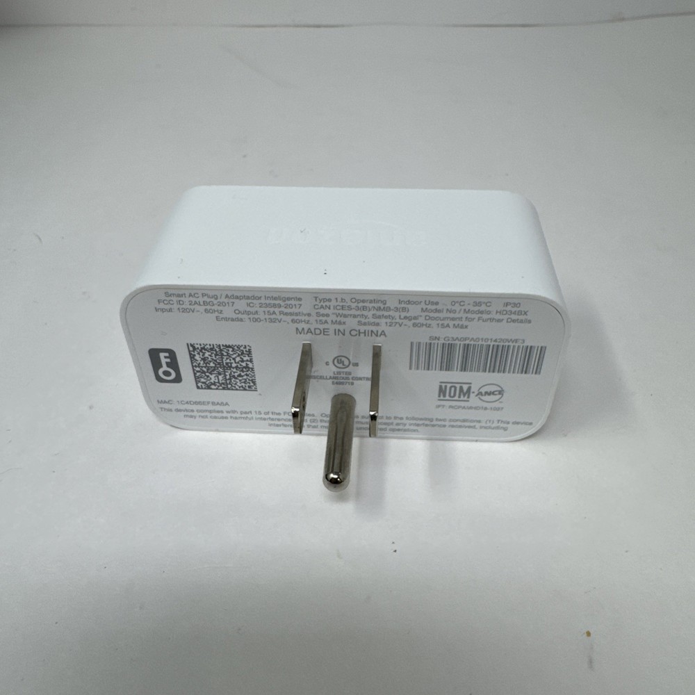 Amazon Smart AC Plug - White HD34BX - Tested Works