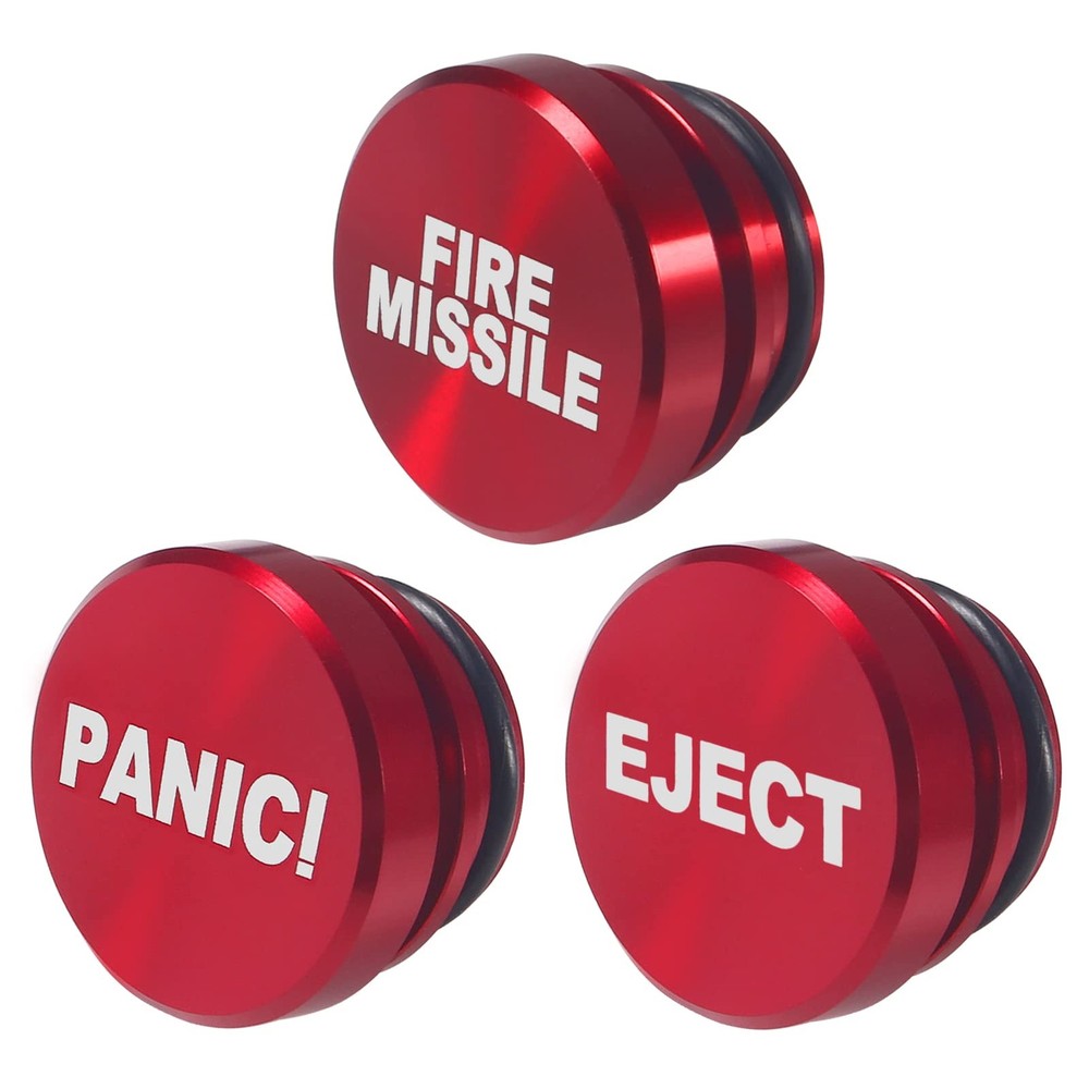 3 Pieces Aluminum Dustproof Plug Billet Button Plugs 12-Volt Replacement E