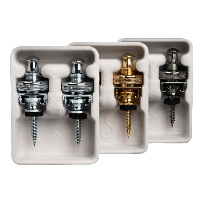 14010401 Security Straplocks, Black Chrome