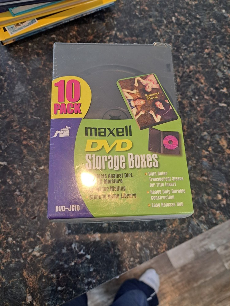 Maxell DVD Storage Boxes 10 Pack DVD-JC10 Tall DVD Case