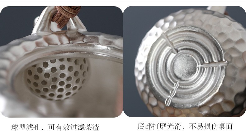 99.9% Sterling Silver Teacup Set Pot Cup Ceramic Portable Set Healthy detox