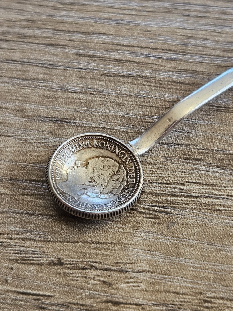Silver Coin Spoon Double Ended 1941 25 Cent Netherlands, Ww2 Trench Art?
