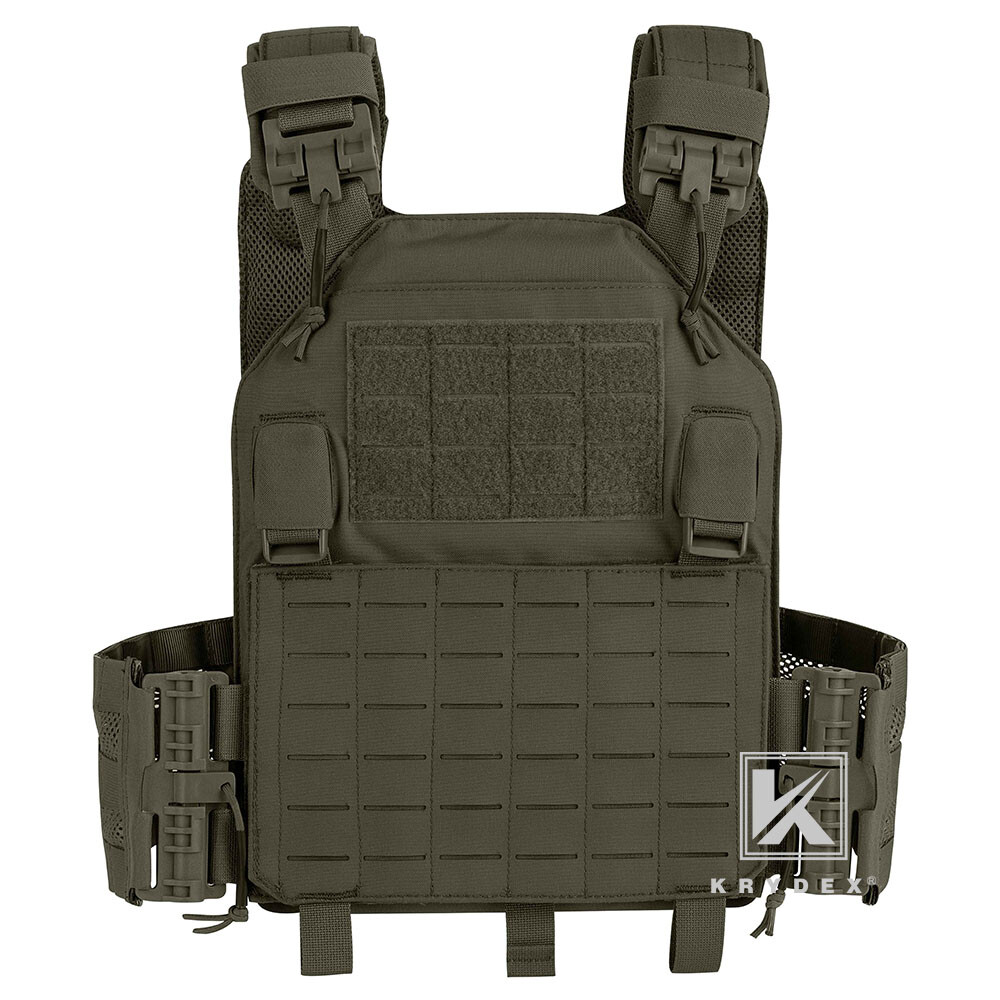 KRYDEX Plate Carrier Tactical Vest Quick Release & Laser Cut MOLLE Panel w/ Clip