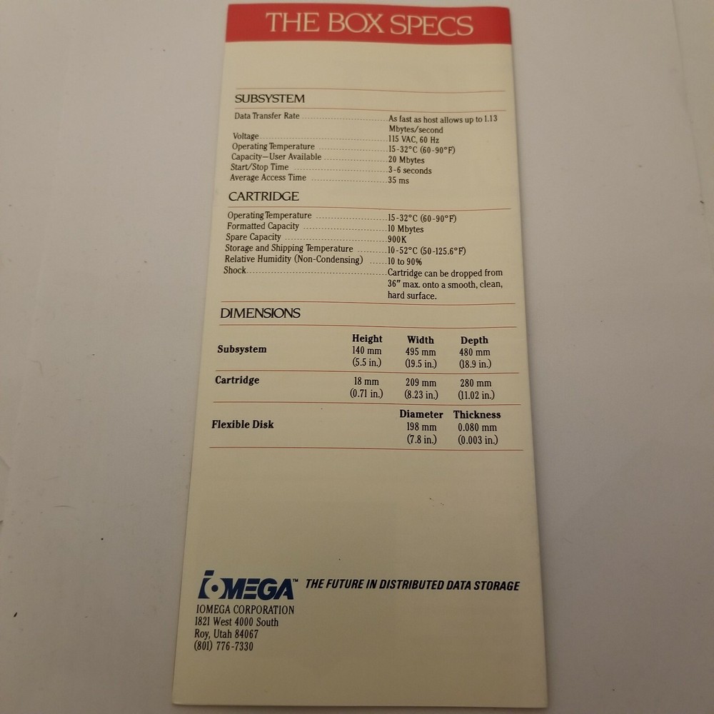 vintage IBM bernoulli box brochure.